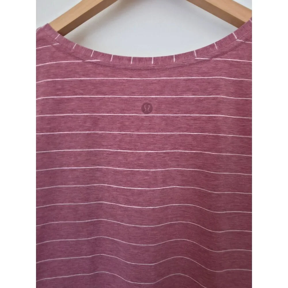 Lululemon Love V-Neck Curved Hem Athleisure Pima Cotton Short Sleeve Tee Shirt 6 - Picture 7 of 9